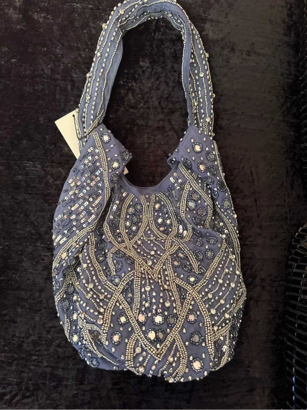 Zara Beaded Embellished Hobo Bag 6214/110